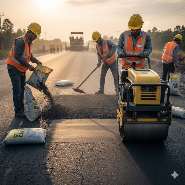 Nhựa đường dẻo trộn sẵn - Giải pháp thi công linh hoạt và bền bỉ 3 Các bước thi công nhựa đường dẻo