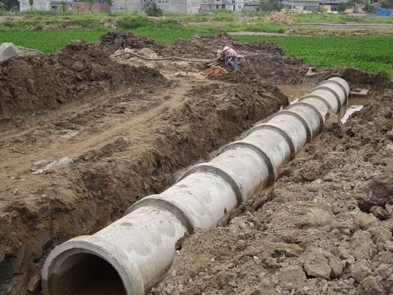 Cách làm nền nhà không bị lún chuẩn kỹ thuật 3 Thi công hệ thống thoát nước