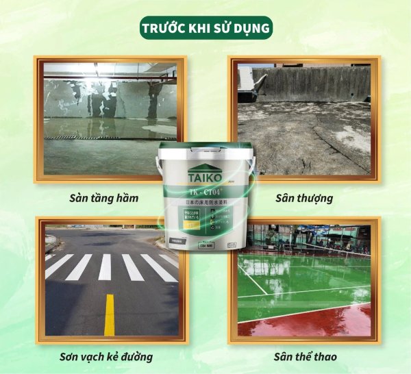Taiko CT4 có thể thi công chống thấm tầng hầm, sân thượng, sân thể thao 