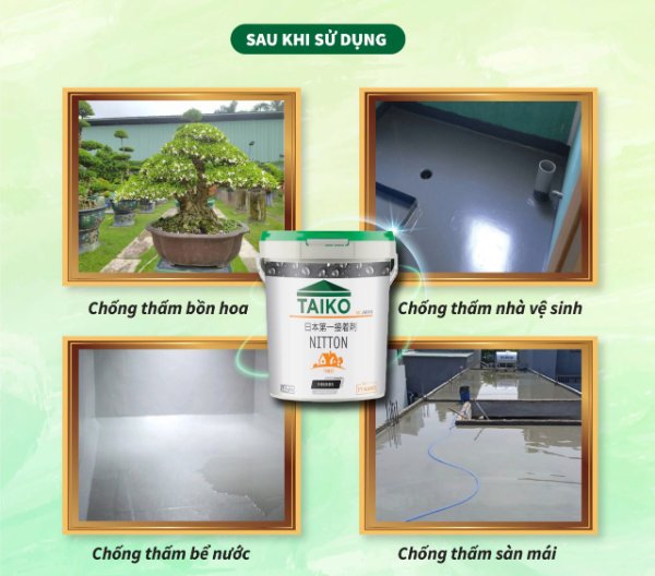 Taiko Nitton thi công hiệu quả chống thấm nhà vệ sinh, sàn mái bê tông