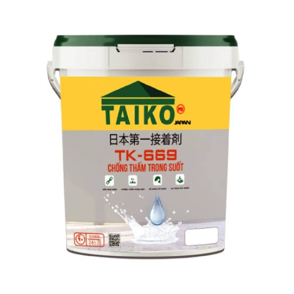 Sơn chống thấm trong suốt Taiko xử lý triệt để ngấm nước nhà vệ sinh không cần đục phá