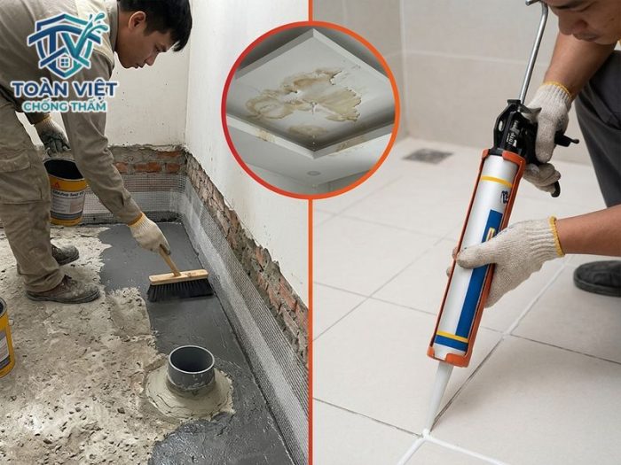 2 phương pháp chống thấm nhà vệ sinh tầng 2 hiệu quả
