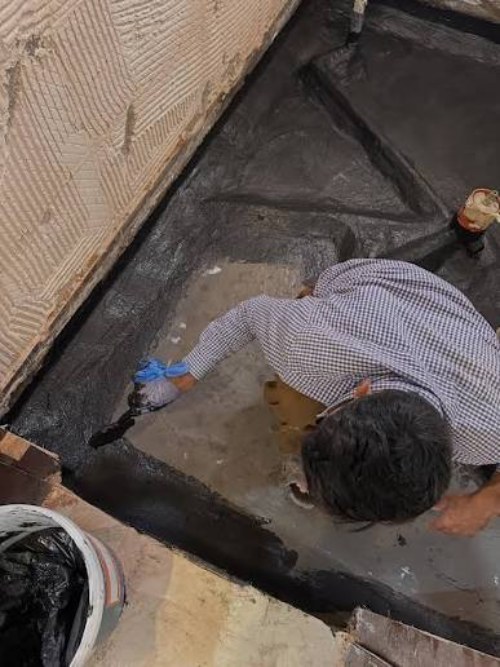 Thi công chống thấm cổ ống nhà vệ sinh bằng vữa không co ngót