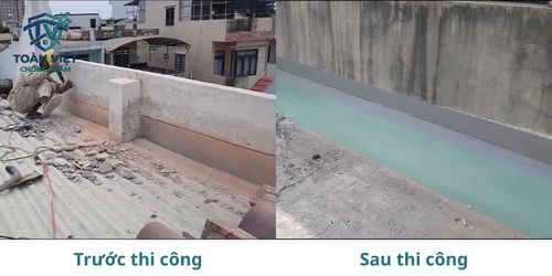 Bảng Giá Chống Thấm Dột Tại Long Biên 2026 | BH 10 Năm 6 Thi công đóng tôn lá và bơm mút xốp chống thấm khe lún giữa 2 nhà liền kề tại Ngọc Lâm
