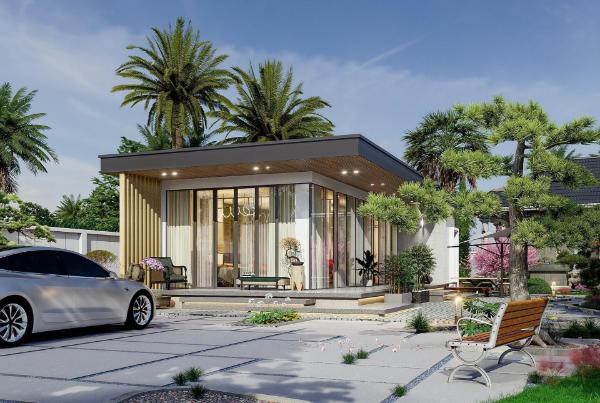 Mái tôn giấu mái giải pháp toàn diện về thẩm mỹ , chống thấm và chi phí. 3 mau nha vuon 1 tang dep 9332 1