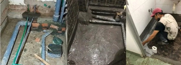 Báo Giá Chống Thấm Tại Hoàn Kiếm Uy Tín Cập Nhật 2026 3 Thi công bọc cổ ống và quét màng chống thấm chuyên dụng cho sàn nhà vệ sinh