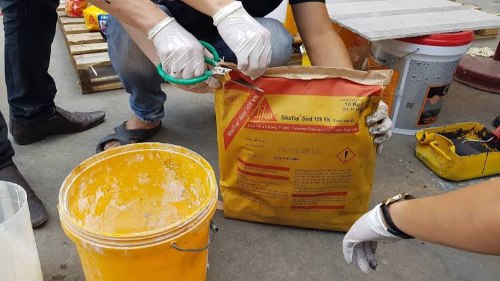 Bộ vật tư chống thấm bể cá cơ bản: Sika 107, Sika Latex và keo Sikaflex